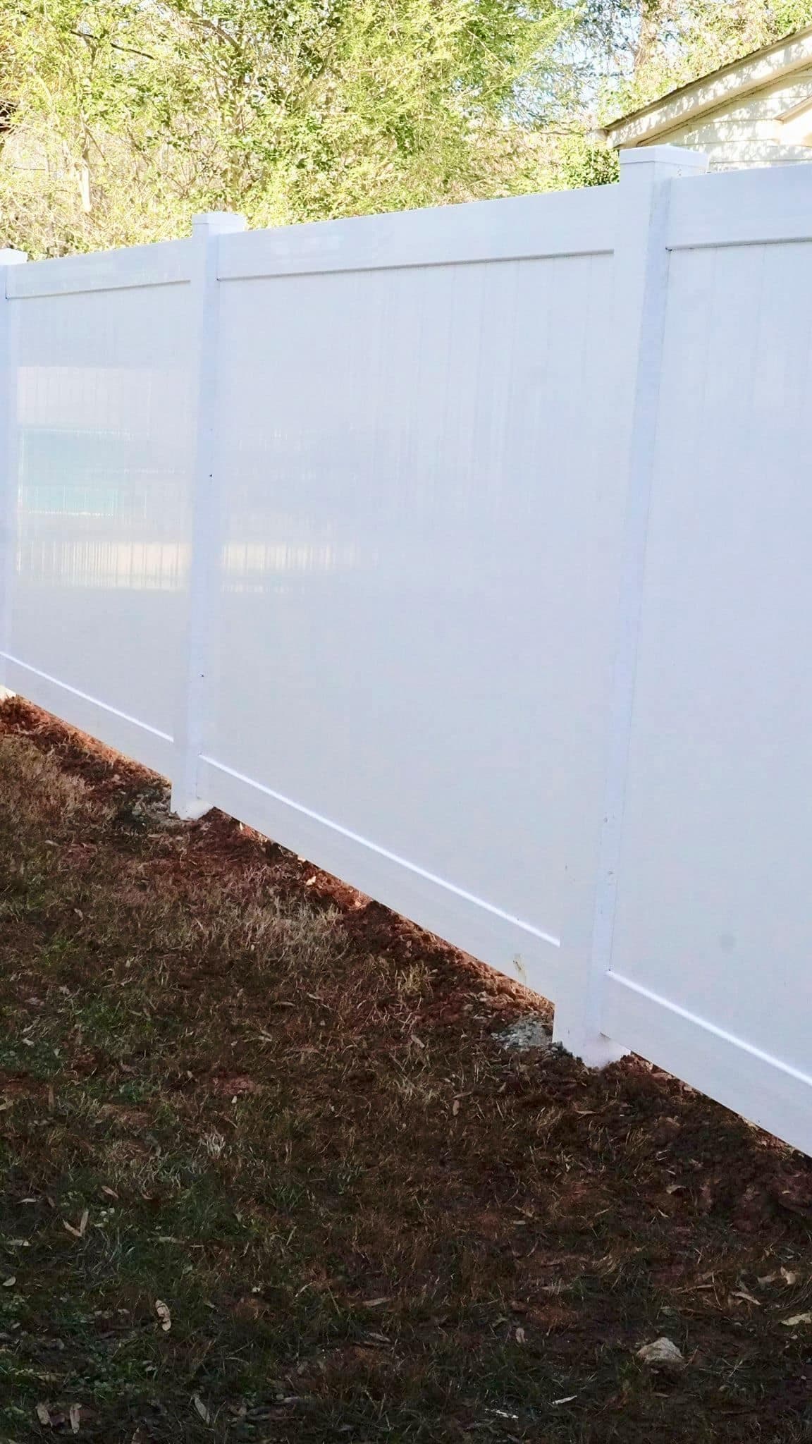 Privacy vinyl fence installation by Advanced Custom Fence in Charlotte, NC, project view 2