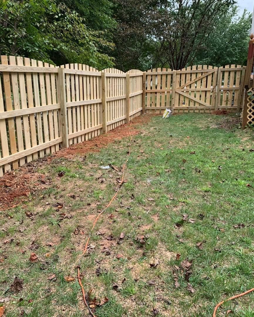 Wood privacy fence installation by Advanced Custom Fence in Charlotte, NC, project view 2