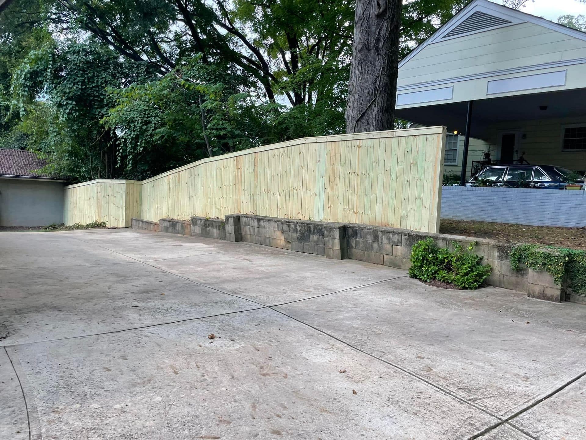 Wood privacy fence installation by Advanced Custom Fence in Charlotte, NC, project view 4