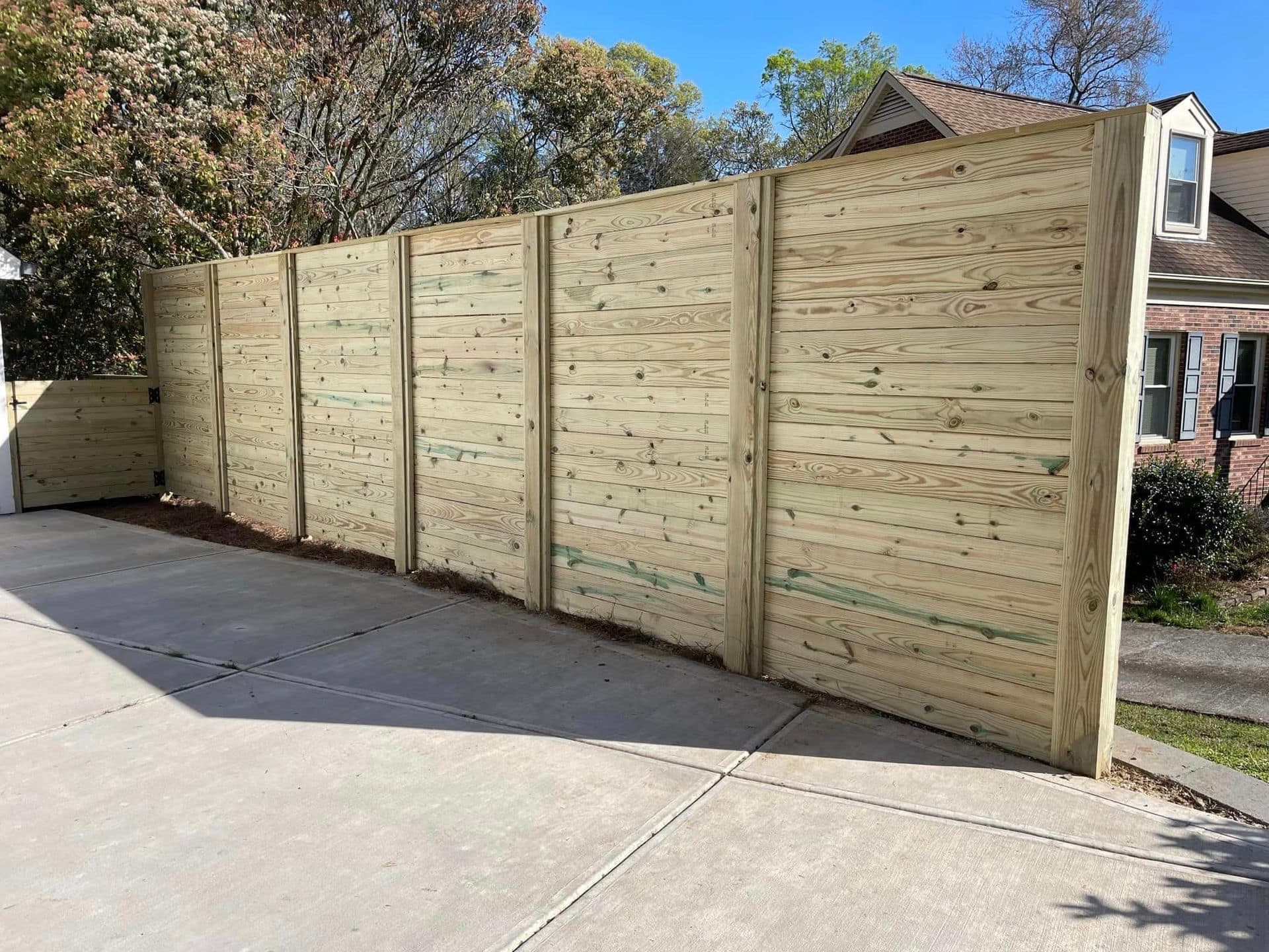 Wood privacy fence installation by Advanced Custom Fence in Charlotte, NC, project view 6