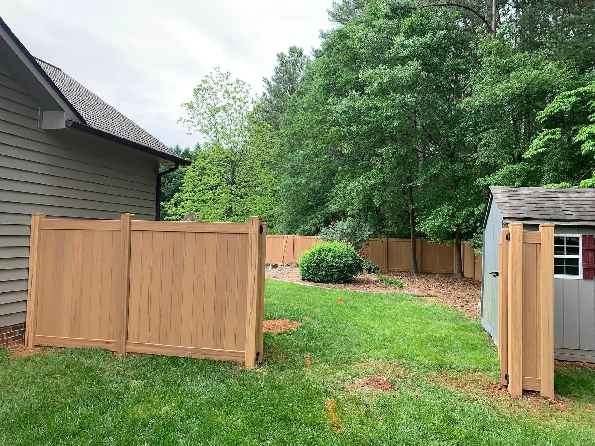 Wood privacy fence installation by Advanced Custom Fence in Charlotte, NC, project view 7