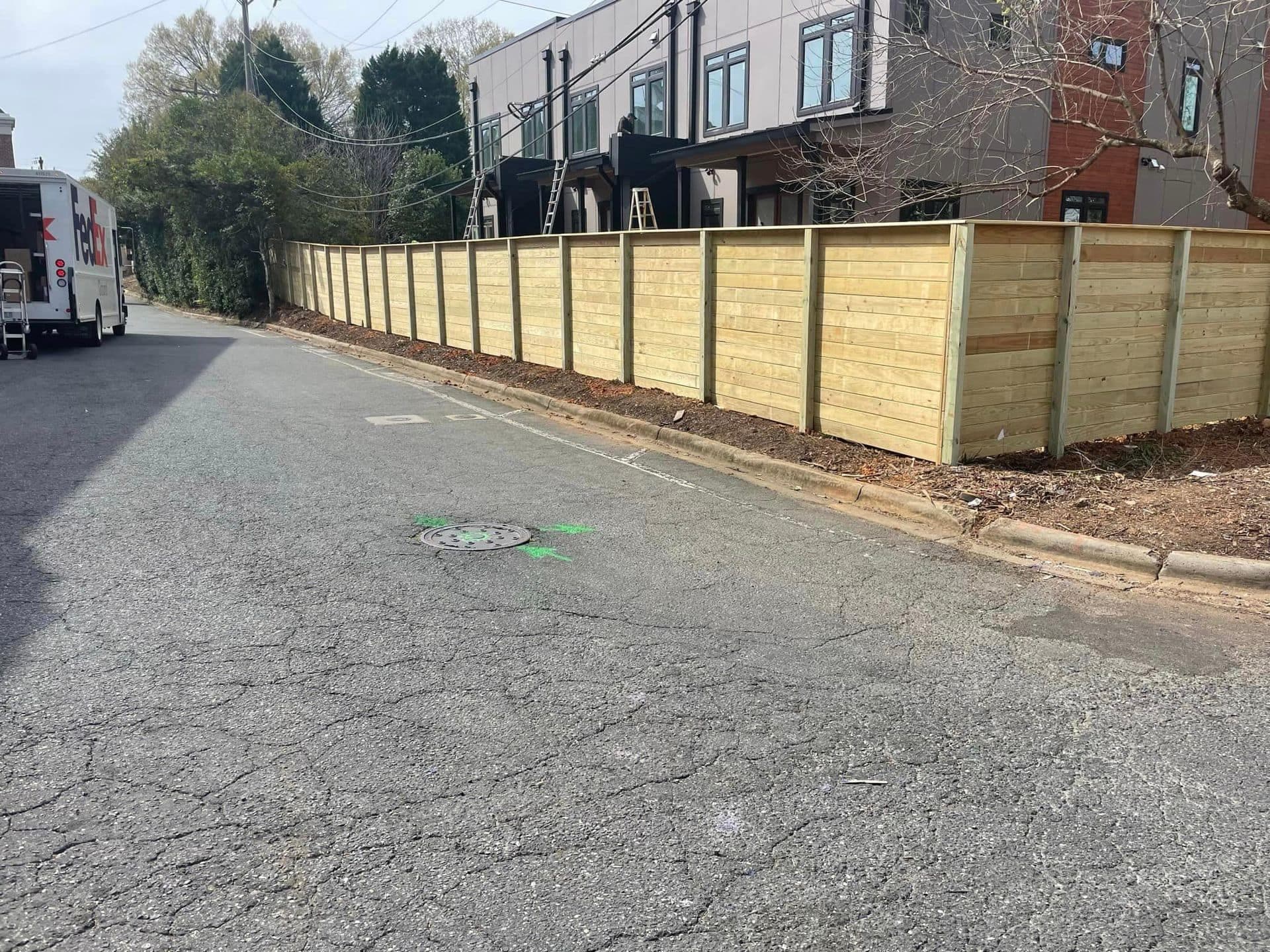 Wood privacy fence installation by Advanced Custom Fence in Charlotte, NC, project view 8