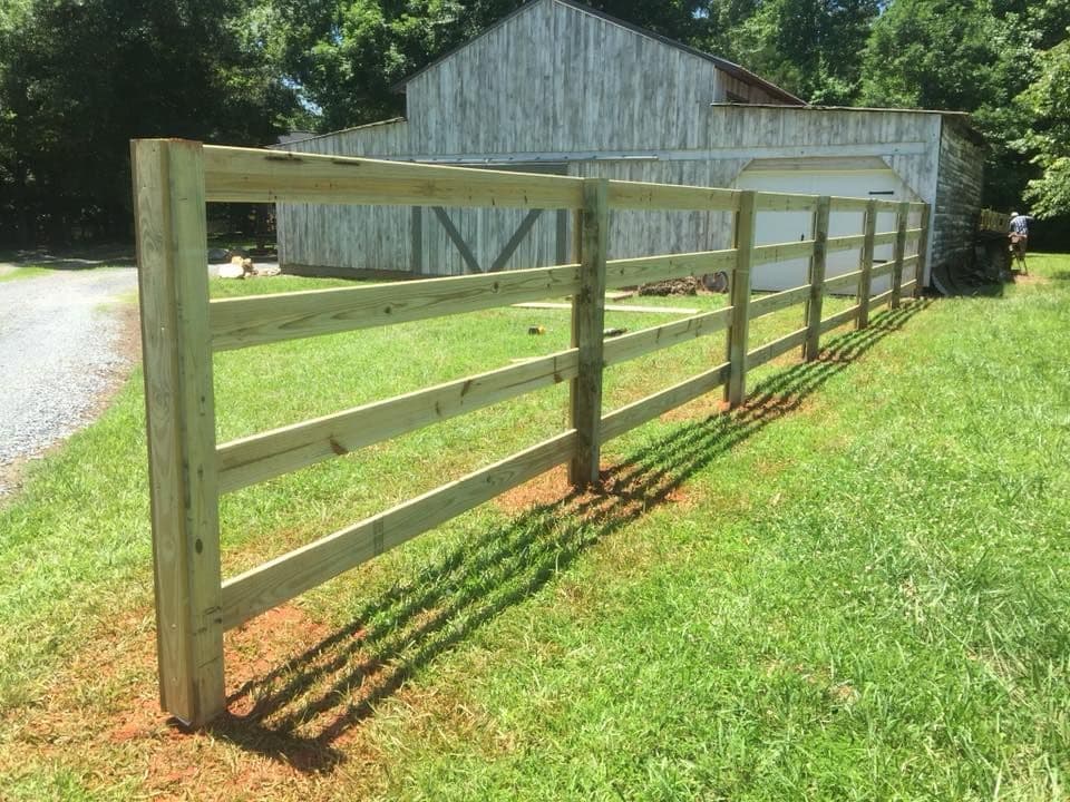 Split rail fence installation by Advanced Custom Fence in Charlotte, NC, project view 3